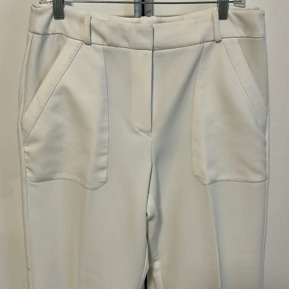 MANGO White Wide Leg High Waist Trouser Wool Blend Pant, Size 12 - Picture 3 of 6